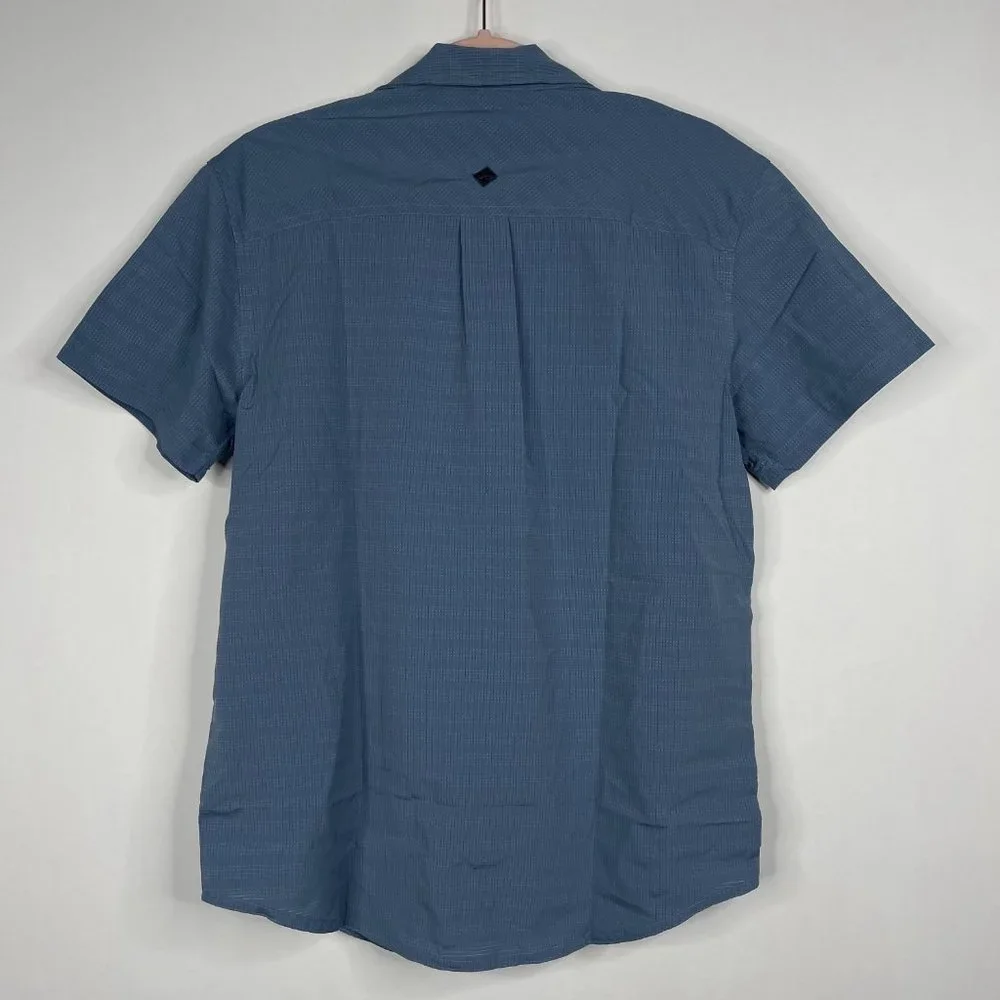 NWT prAna Cayman Shirt Small Blue Note Yarn Dye Melange Woven Check - Picture 10 of 16